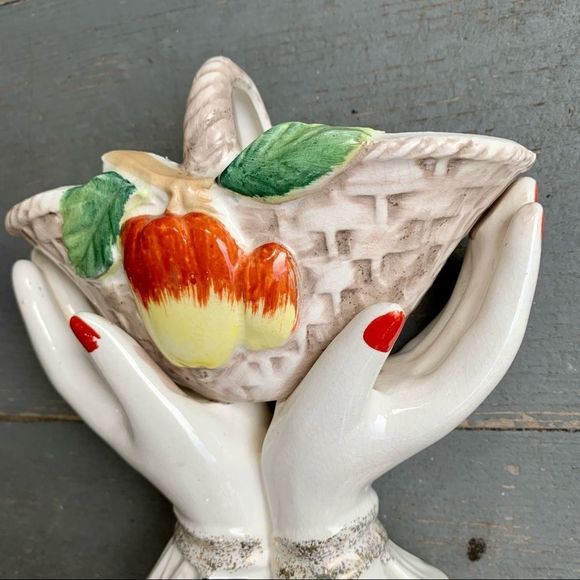 Vintage Ucagco Porcelain Basket/Vase GORGEOUS! - Picture 16 of 17